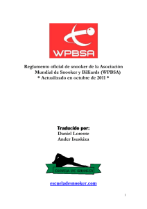 Reglamento oficial de snooker de la Asociación Mundial de