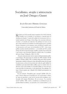 Socialismo, utopía y aristocracia en José Ortega y Gasset