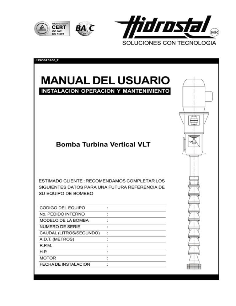 Manual Bomba Turbina Vertical Vlt