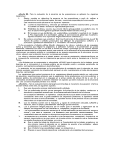 Artículo 63.- Para la evaluación de la solvencia de las proposiciones