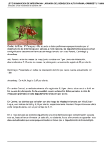 leve disminucion de infestacion larvaria del dengue