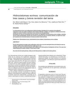 Hidrocistomas ecrinos: comunicación de tres casos y breve revisión