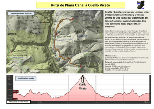 Descripción de la ruta de Plana Canal a Cuello Viceto