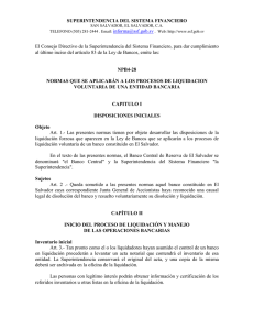NPB4-28 Normas que se Aplicarán a los Procesos de Liquidación