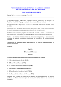 protocolo adicional al tratado de asuncion sobre la estructura