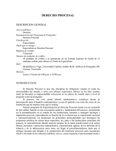 Derecho Procesal - Universidad Católica Andrés Bello