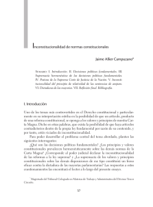 I. Introducci&oacute;n Inconstitucionalidad de normas constitucionales
