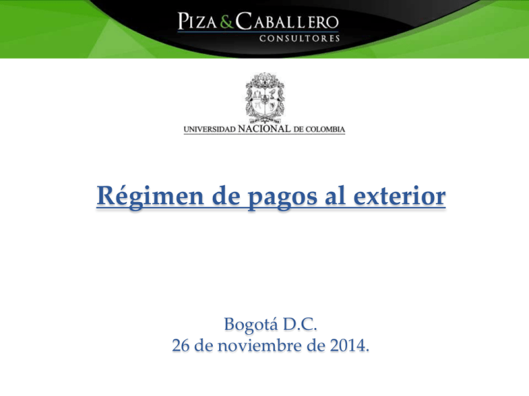 Régimen De Pagos Al Exterior - Gerencia Nacional Financiera Y