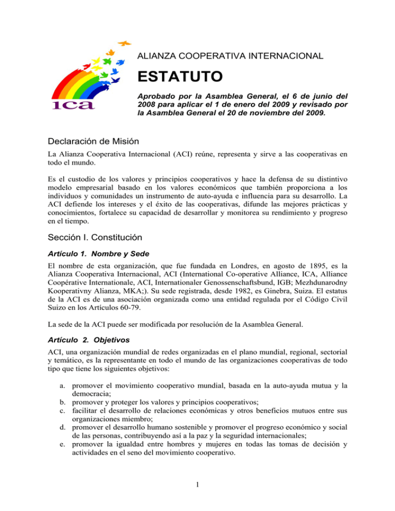 Estatuto de la Alianza Cooperativa Internacional