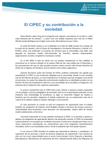 El CIPEC y su contribución a la sociedad.