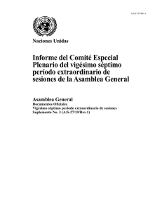 Informe del Comité Especial Plenario del vigésimo séptimo