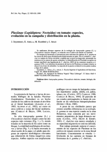 Plusiinae (Lepidóptera: Noctuidae) en tomate: especies, evolución