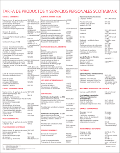 tarifa de productos y servicios personales scotiabank