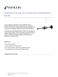 Terminales de paso de movimiento lineal/giratorio ISO-KF