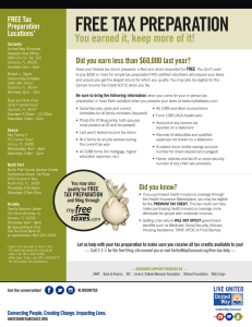 FREE Tax Preparation: You earned it, keep more of it! - 2-1-1!