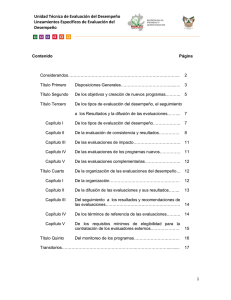 Lineamientos Específicos de Evaluación del Desempeño