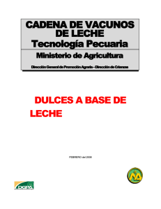 Dulces a Base de Leche - Ministerio de Agricultura