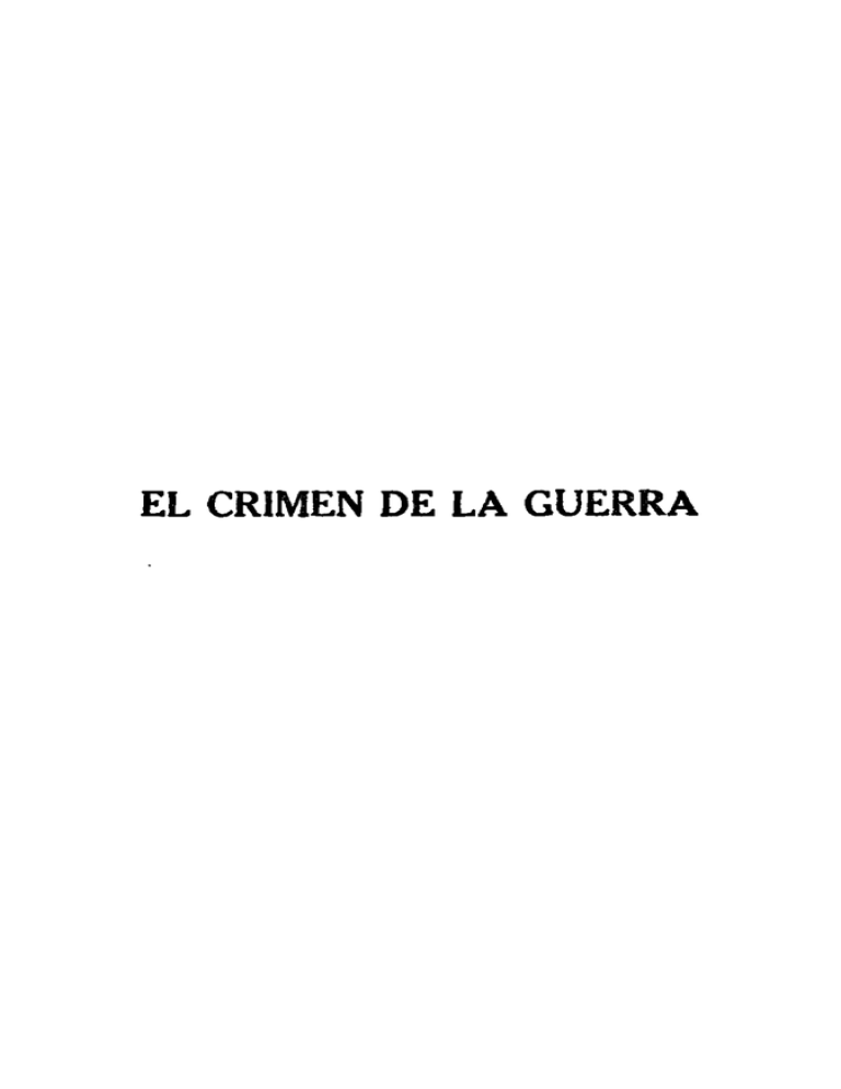 El Crimen De La Guerra - Biblioteca Virtual Miguel De Cervantes