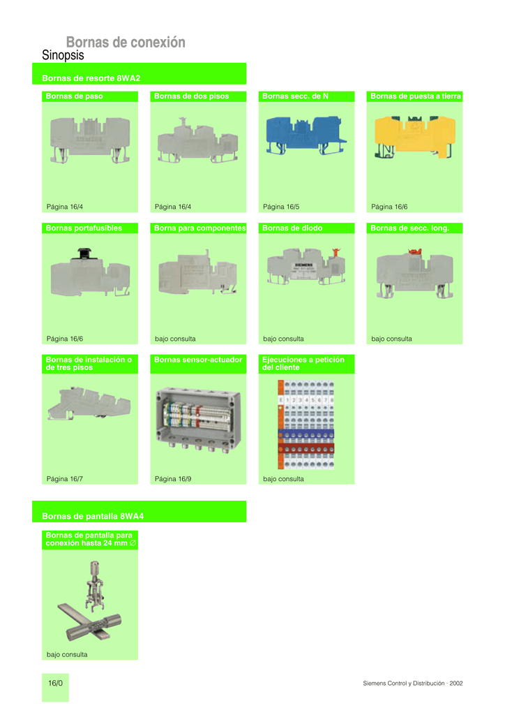 Bornas De Conexión Bornas De Conexión