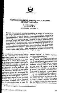 Políticas de calidad y equidad en el sistema educativo español