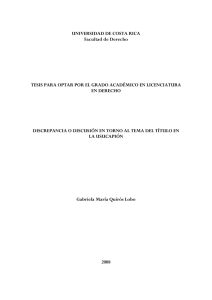 UNIVERSIDAD DE COSTA RICA Facultad de Derecho TESIS PARA