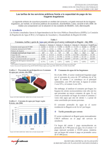 Tarifa de los servicios públicos