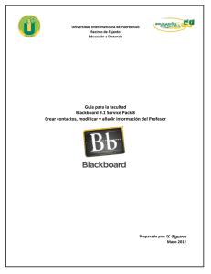Guía para la facultad Blackboard 9.1 Service Pack 8 Crear contactos