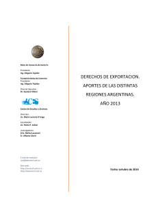 derechos de exportacion. aportes de las distintas regiones