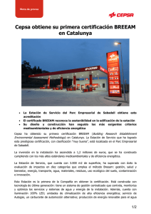 Cepsa obtiene su primera certificación BREEAM en Catalunya (pdf
