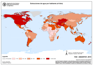Extracciones de agua por habitante (m³/año)