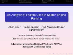An Analysis of Factors Used in Search Engine Ranking