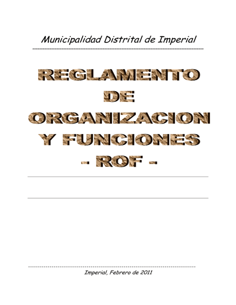 Descargar Reglamento De Organización Y Funciones 2011.