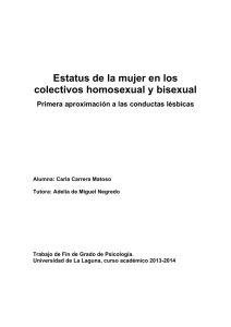 Estatus de la mujer en los colectivos homosexual y bisexual