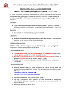 “Nuevas Elecciones Municipales – Municipalidad Metropolitana de