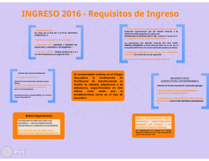 INGRESO 2016 - Requisitos de Ingreso