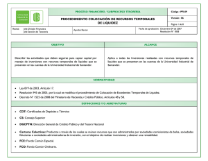 procedimiento colocación de recursos temporales de liquidez