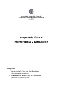 Interferencia y Difracción - Universidad Nacional de Tucumán
