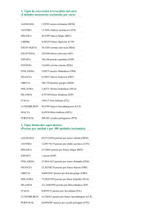 1. Tipos de conversión irrevocables del euro: (Unidades monetarias