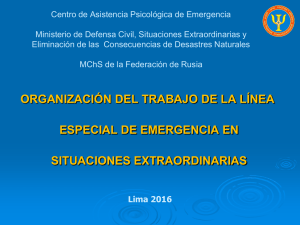 Organización del Trabajo de la Línea Especial de Emergencia.