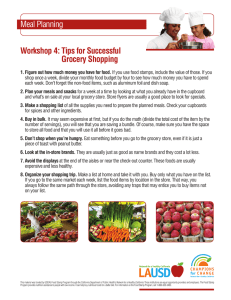 Meal Planning Workshop 4: Tips for Successful Grocery Shopping