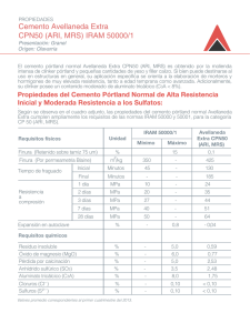 Cemento Avellaneda Extra CPN50 (ARI, MRS) IRAM 50000/1