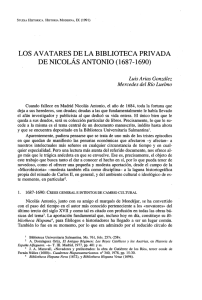 Los avatares de la biblioteca privada de Nicolás Antonio (1687