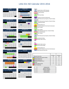 Little Elm ISD Calendar 2015-2016
