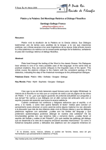 Platón y la Palabra: Del Monólogo Retórico al Diálogo Filosófico