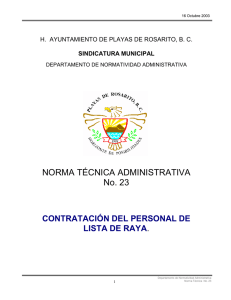 NTA #23 Contratación Personal Lista de Raya