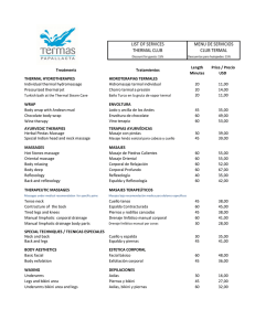 list of services thermal club menu de servicios club termal