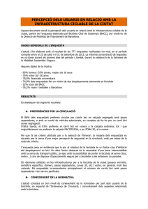 percepció dels usuaris en relació amb la infraestructura ciclable de