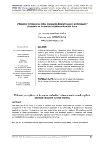 Diferentes percepciones sobre evaluación formativa entre