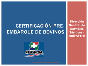 certificación pre- embarque de bovinos