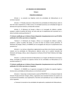 LEY ORGANICA DE HIDROCARBUROS TITULO I PRINCIPIOS